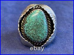 Sterling Silver Turquoise Ring 20.16g Fine Jewelry Size 10.25 Band Native Style Sterling Silver Turquoise Ring 20.16g Fine Jewelry Size 10.25 Band Native Style