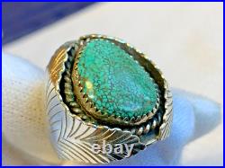 Sterling Silver Turquoise Ring 20.16g Fine Jewelry Size 10.25 Band Native Style Sterling Silver Turquoise Ring 20.16g Fine Jewelry Size 10.25 Band Native Style