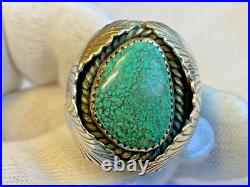 Sterling Silver Turquoise Ring 20.16g Fine Jewelry Size 10.25 Band Native Style Sterling Silver Turquoise Ring 20.16g Fine Jewelry Size 10.25 Band Native Style