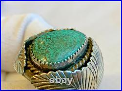 Sterling Silver Turquoise Ring 20.16g Fine Jewelry Size 10.25 Band Native Style Sterling Silver Turquoise Ring 20.16g Fine Jewelry Size 10.25 Band Native Style