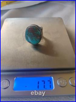 Sterling Silver Turquoise Ring Size 6.75 / 17.6 Grams. Signed Chimney Butte