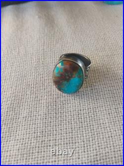 Sterling Silver Turquoise Ring Size 7.25 / 17.2 Grams. Signed Chimney Butte