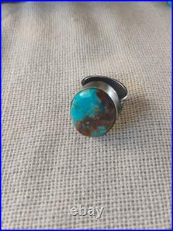 Sterling Silver Turquoise Ring Size 7.25 / 17.2 Grams. Signed Chimney Butte