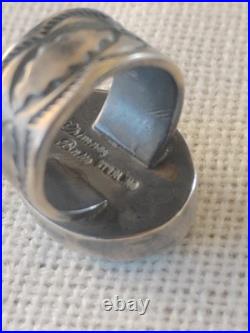 Sterling Silver Turquoise Ring Size 7.25 / 17.2 Grams. Signed Chimney Butte