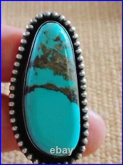 Sterling Silver Turquoise Ring Size 8.5 /28.2 Grams. Signed Chimney Butte Sterling Silver Turquoise Ring Size 8.5 /28.2 Grams. Signed Chimney Butte