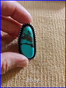 Sterling Silver Turquoise Ring Size 8.5 /28.2 Grams. Signed Chimney Butte Sterling Silver Turquoise Ring Size 8.5 /28.2 Grams. Signed Chimney Butte