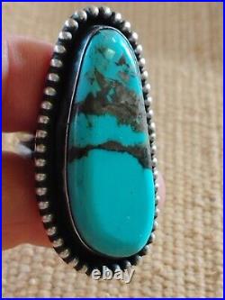 Sterling Silver Turquoise Ring Size 8.5 /28.2 Grams. Signed Chimney Butte Sterling Silver Turquoise Ring Size 8.5 /28.2 Grams. Signed Chimney Butte