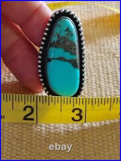 Sterling Silver Turquoise Ring Size 8.5 /28.2 Grams. Signed Chimney Butte Sterling Silver Turquoise Ring Size 8.5 /28.2 Grams. Signed Chimney Butte