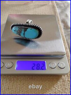 Sterling Silver Turquoise Ring Size 8.5 /28.2 Grams. Signed Chimney Butte Sterling Silver Turquoise Ring Size 8.5 /28.2 Grams. Signed Chimney Butte