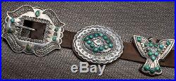 Sterling Silver Turquoise Thunderbird Concho Belt Adrienne Teeguarden Taos