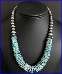 Sterling Silver Turquoise W Pearls Bead Necklace. 18 inch
