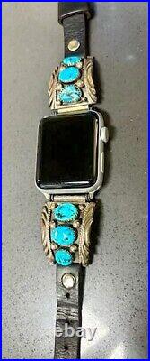 Sterling Silver Turquoise Watchband Adjustable