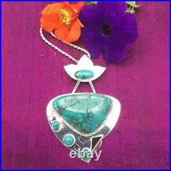 Sterling Silver Turquoise neckpiece / Handcrafted by Sassi LaMuth Jewelry