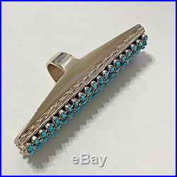 Sterling Silver Zuni Handmade 100 Snake Eye Turquoise Stone Ring By S. Haloo