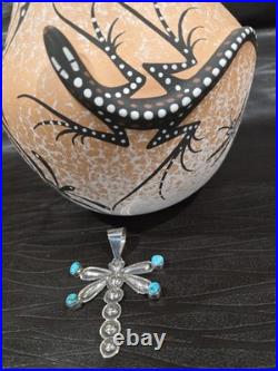 Sterling Silver and TURQUOISE Alex Sanchez Dragonfly Pendant 925