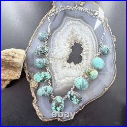 Sterling Southwestern Style Multi Shape Hubai Turquoise 20 Necklace For Women