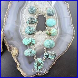 Sterling Southwestern Style Multi Shape Hubai Turquoise 20 Necklace For Women