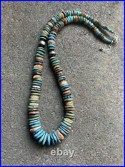 Sterling silver turquoise Spinyoyster Bead necklace 24 inch