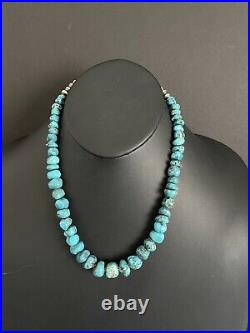 Sterling silver turquoise bead necklace 20 inch