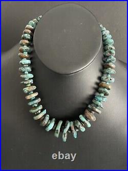 Sterling silver turquoise graduated necklace 18 inch