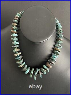 Sterling silver turquoise graduated necklace 18 inch