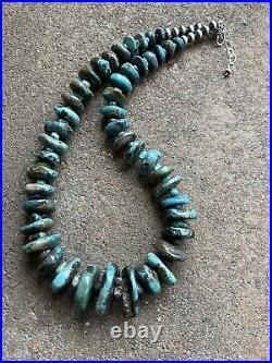 Sterling silver turquoise graduated necklace 18 inch