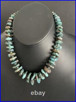 Sterling silver turquoise graduated necklace 18 inch