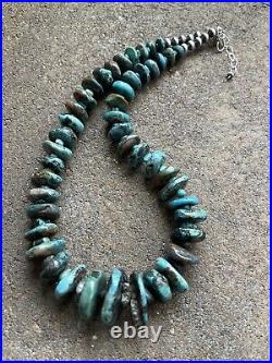 Sterling silver turquoise graduated necklace 18 inch