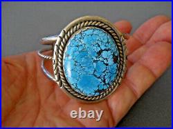 Striking Native American Navajo Kingman Turquoise Sterling Silver Bracelet KGH