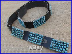 Stunning American Turquoise and Sterling Silver Concho Belt