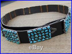 Stunning American Turquoise and Sterling Silver Concho Belt