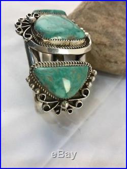 Stunning Sterling Silver Mens Bracelet Turquoise Native American LN Gift