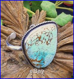 Stunning Verdy Jake, Navajo, Huge #8 Powder Blue Turquoise, Sterling Silver Cuff