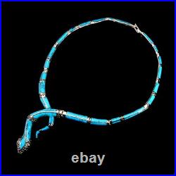Summer 925 Silver Necklace Turquoise Stabilized Ruby Cobra Gemstone Jewelry 17