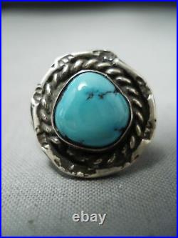 Sweet Vintage Navajo Kingman Turquoise Sterling Silver Ring