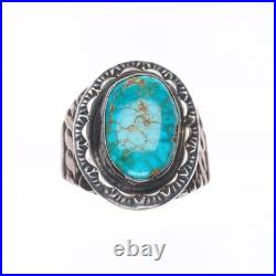 Sz10.2 Lloyd Oliver Navajo code talker high grade turquoise sterling silver ring