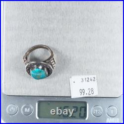 Sz10.2 Lloyd Oliver Navajo code talker high grade turquoise sterling silver ring
