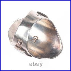 Sz9 Donny & Dorothy Clark Navajo sterling silver turquoise shiel ring size 9