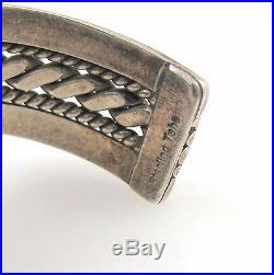TAHE Vintage Navajo Handmade Sterling Silver Royston Turquoise Cuff Bracelet J