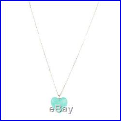 TIFFANY & CO Sterling Silver Turquoise Heart Necklace 152969