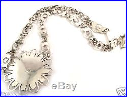 Taxco Mexican Sterling Silver Amethyst Turquoise Flower Necklace Mexico