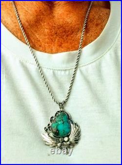 Ted Joe Navajo Pendant Large Turquoise Stone One Of A Kind