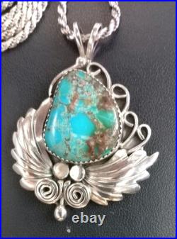 Ted Joe Navajo Pendant Large Turquoise Stone One Of A Kind