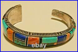 Teme Jewelry Sterling Silver Native American Navajo Cuff Bracelet Turquoise Nice