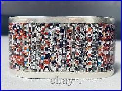 The Best Micro Inlay Vintage Zuni Sterling Silver Bracelet Cuff