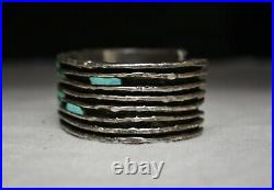 Thick Heavy Native American Navajo Turquoise Sterling Silver Cuff Bracelet