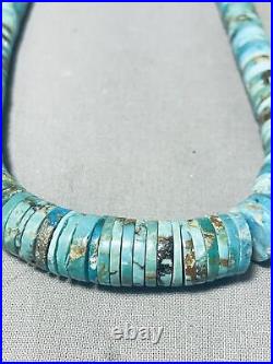 Traditional Vintage Santo Domingo Turquoise Sterling Silver Necklace