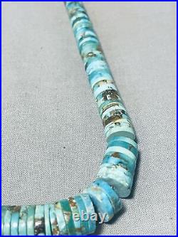 Traditional Vintage Santo Domingo Turquoise Sterling Silver Necklace