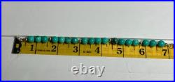 Turquoise Beaded Necklace 20 & Bracelet 7 Set withSterling Silver Beads Lot 280
