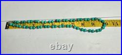 Turquoise Beaded Necklace 20 & Bracelet 7 Set withSterling Silver Beads Lot 280